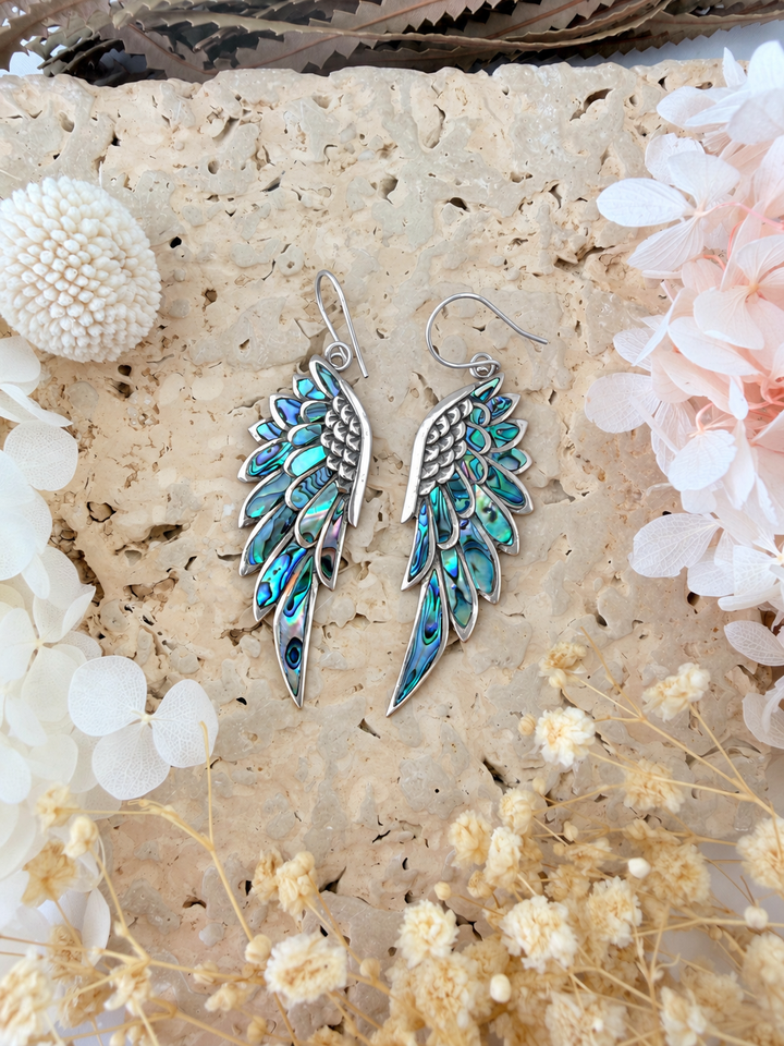 Anahata Spirit Wing Earrings — The Healing Heart Moon Edition