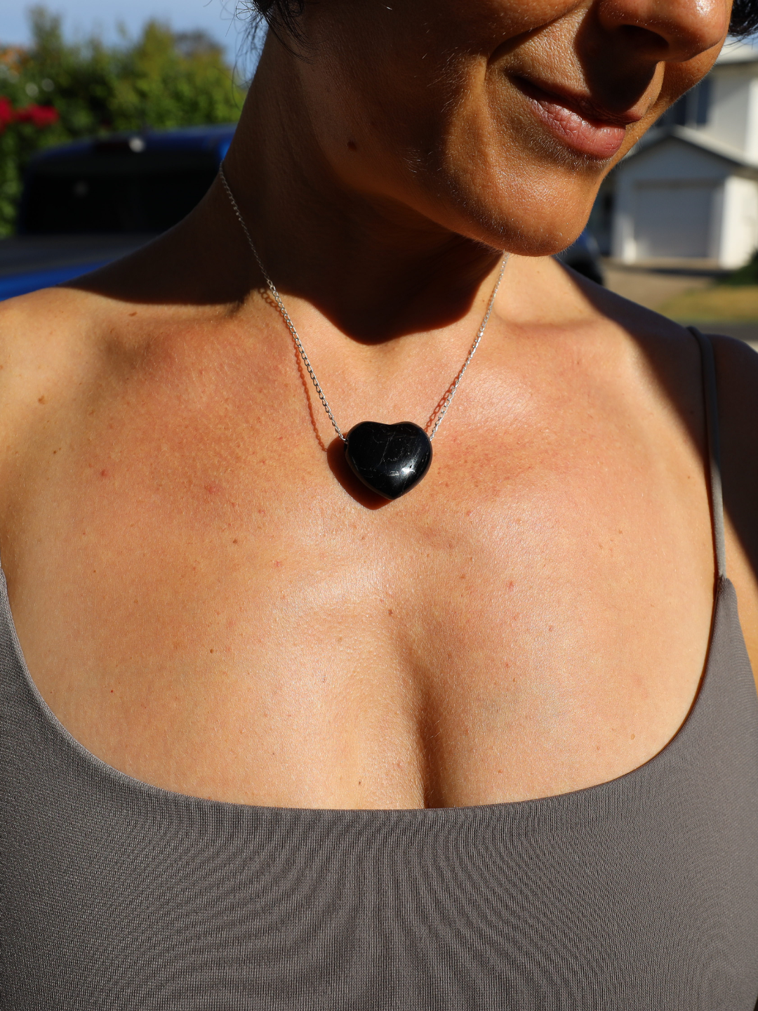Black Tourmaline Heart Pendant