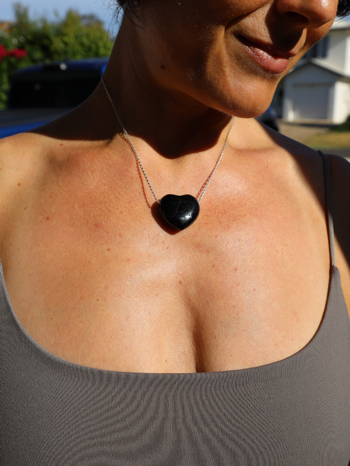 Black Tourmaline Heart Pendant