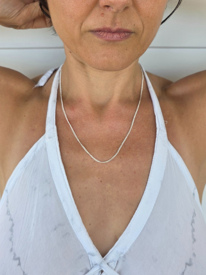 Sterling Silver 925 Chain 2mm Classic Chain Necklace 20 inches