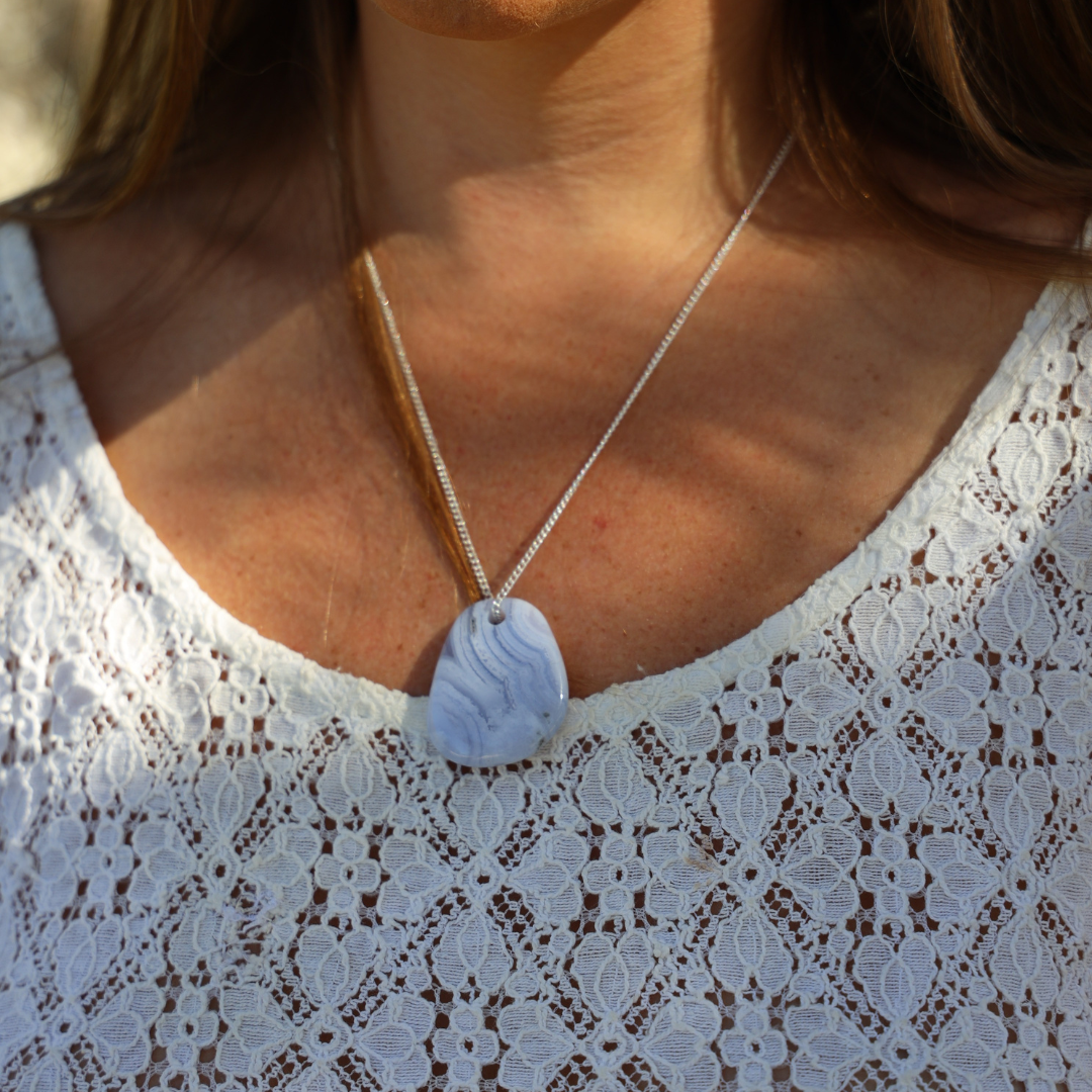 Blue Lace Agate Pendant