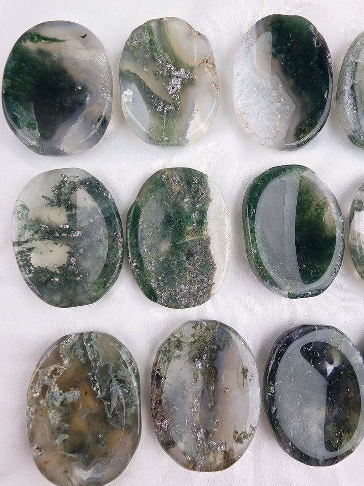 Moss Agate Worry Stone — Rooted Abundance