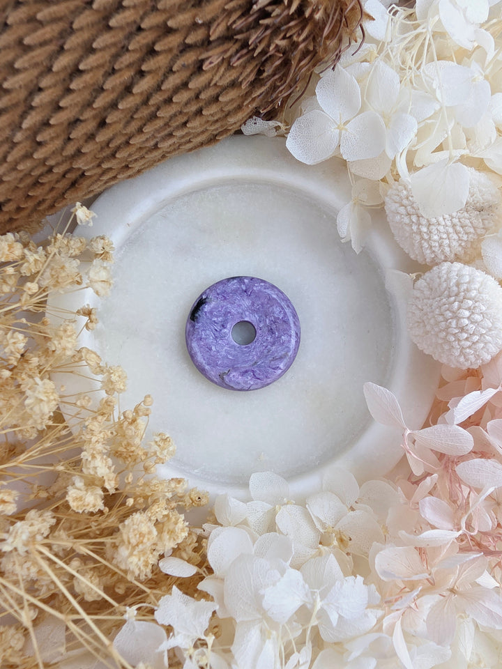 Charoite Circle Of Light Pendant — Begin Again