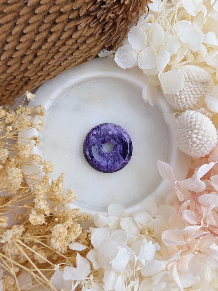 Charoite Circle Of Light Pendant — Begin Again