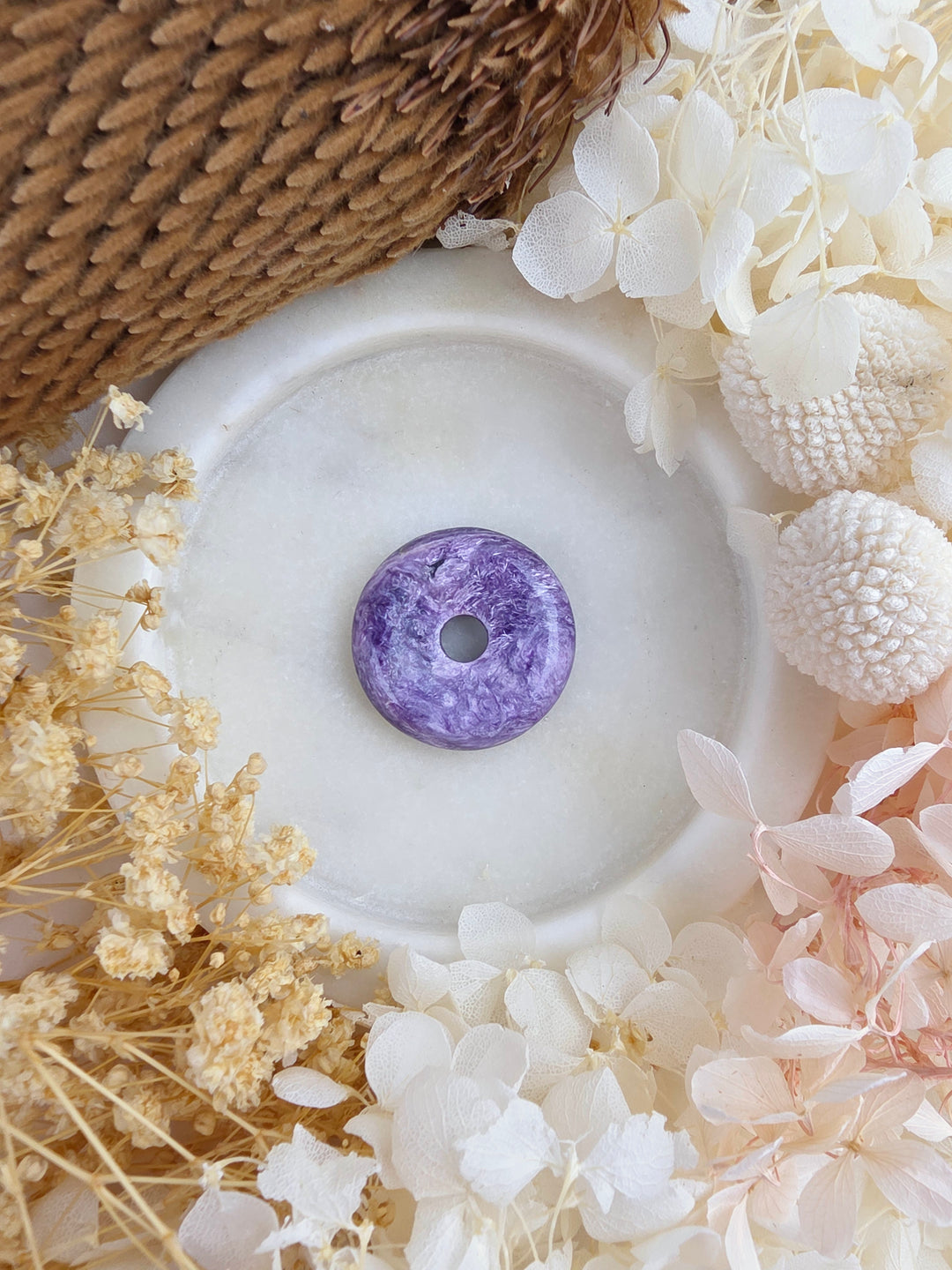 Charoite Circle Of Light Pendant — Begin Again