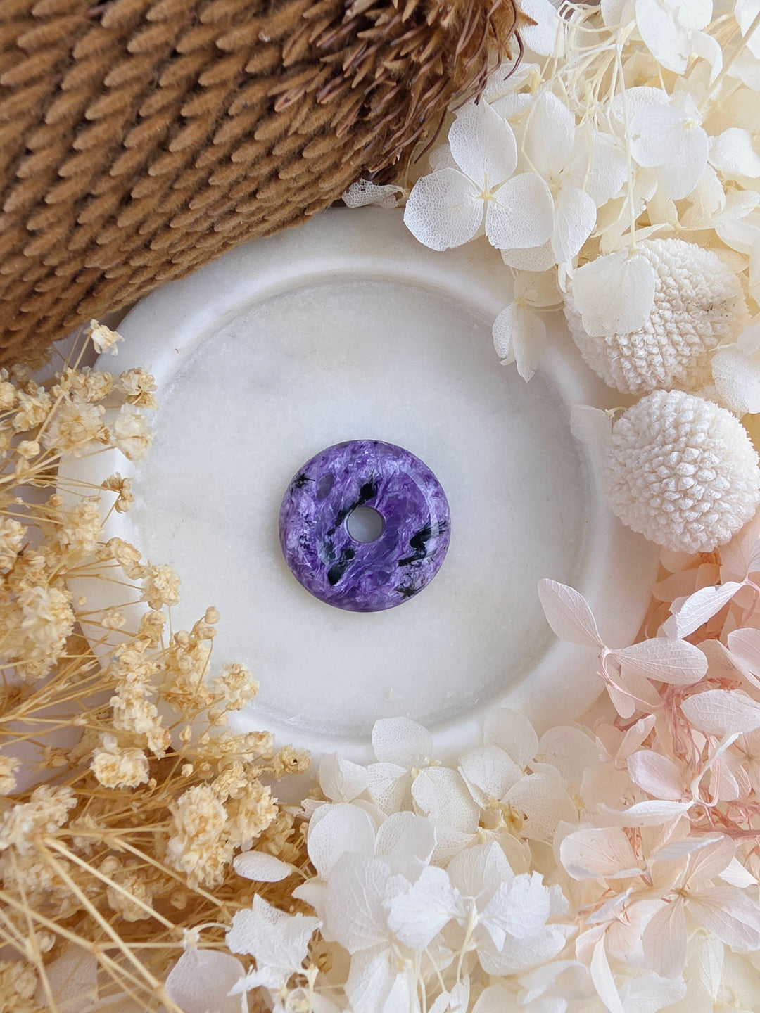 Charoite Circle Of Light Pendant — Begin Again