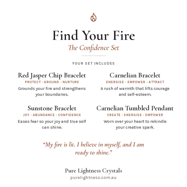 Find Your Fire Bracelets and Pendant - The Confidence set