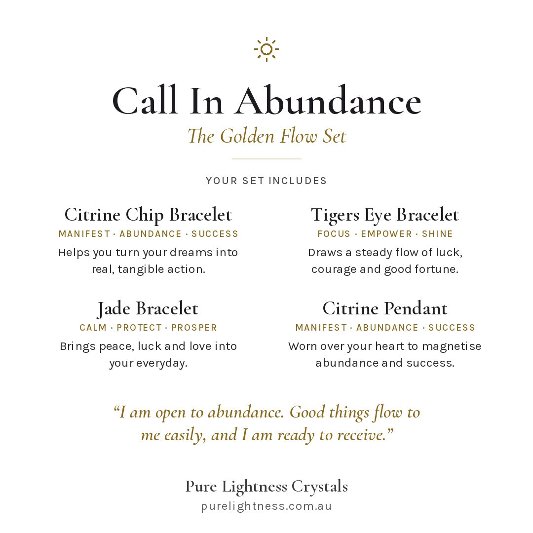Call In Abundance Bracelets and Pendant — The Golden Flow Set