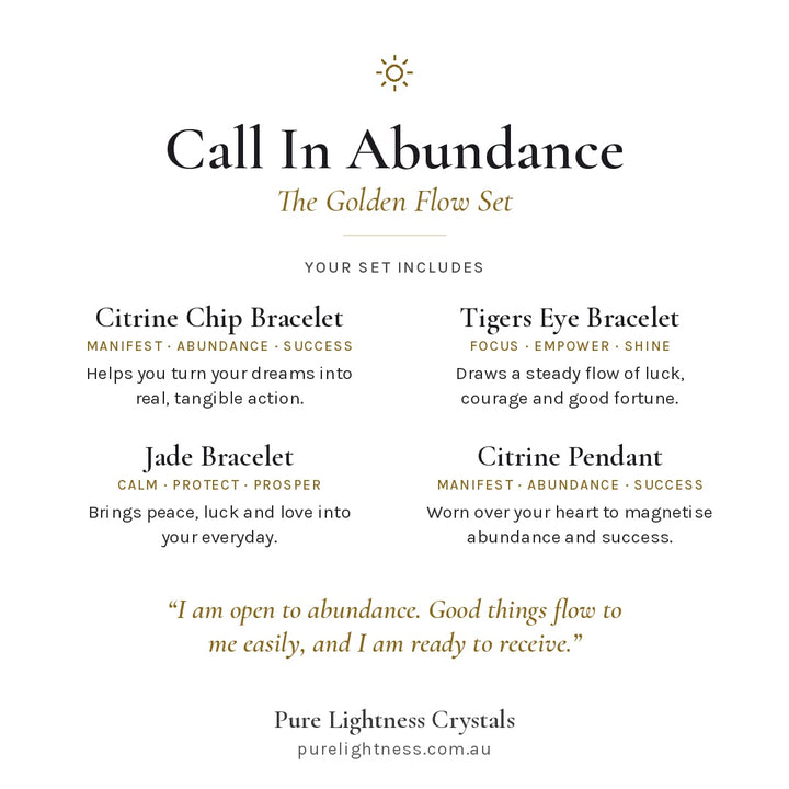 Call In Abundance Bracelets and Pendant — The Golden Flow Set