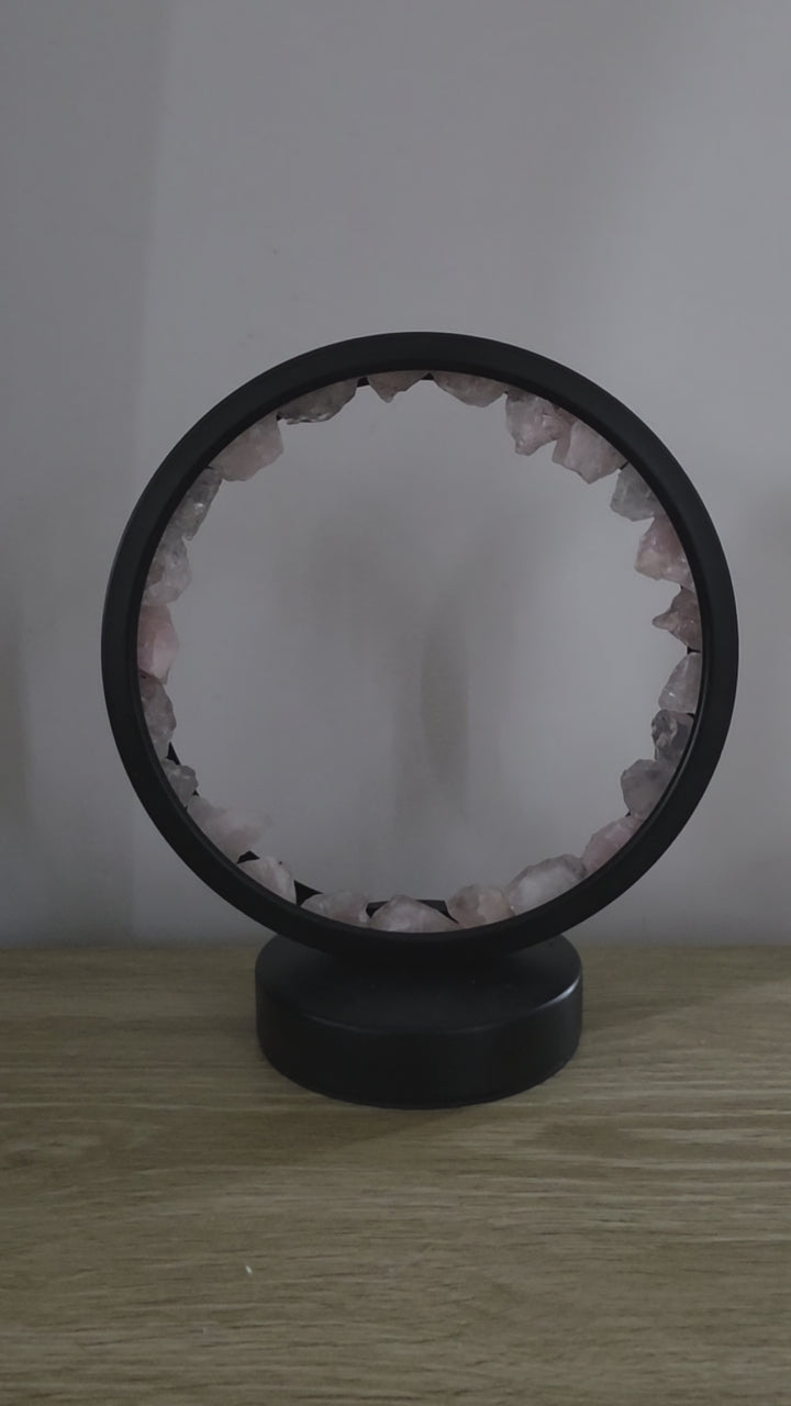 Rose Quartz Halo Lamp
