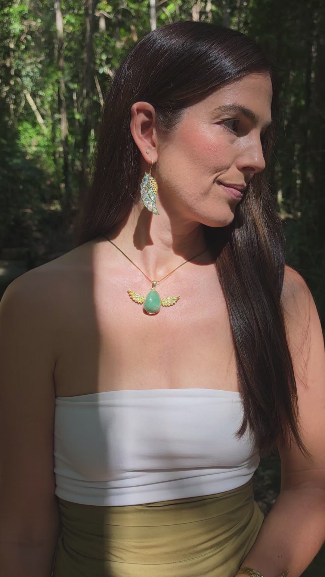 Green Aventurine Anahata Brass Pendant