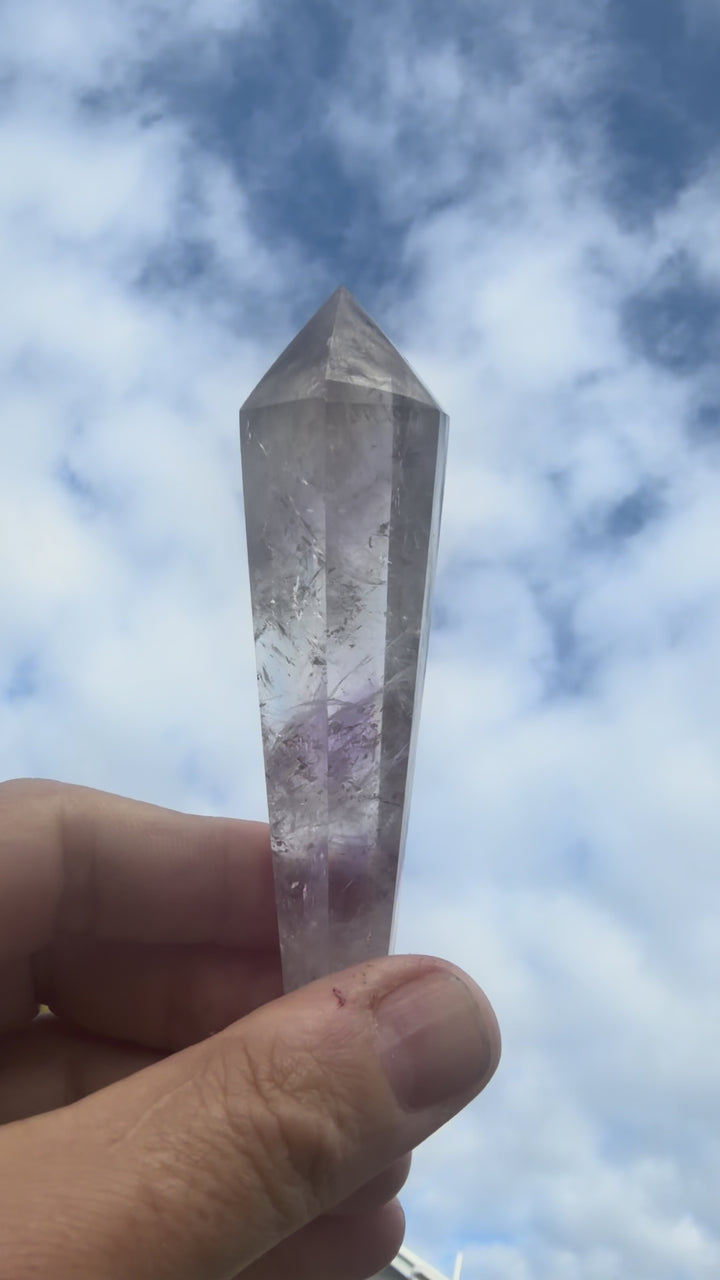 Amethyst Smoky Quartz Phantom Wand