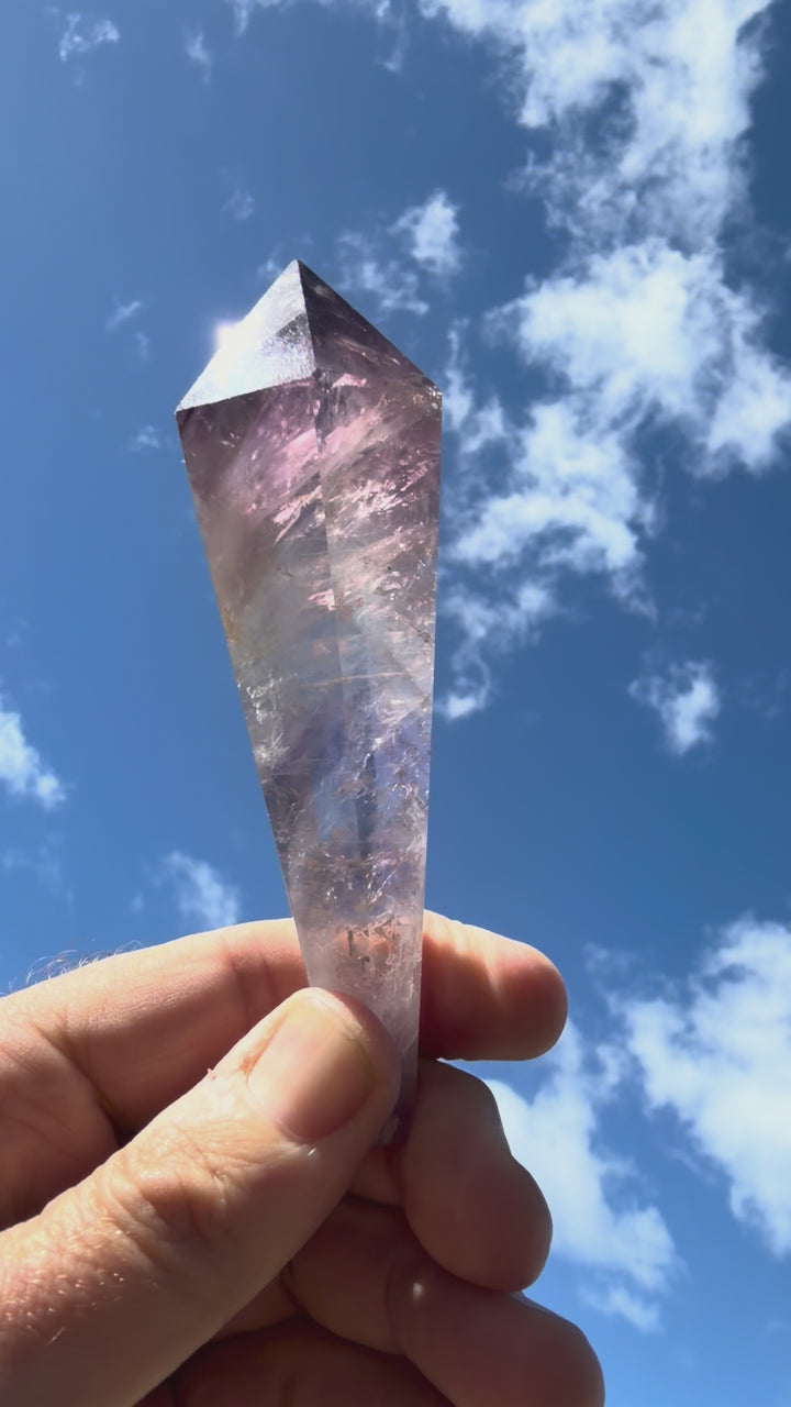 Amethyst Smoky Quartz Phantom Wand