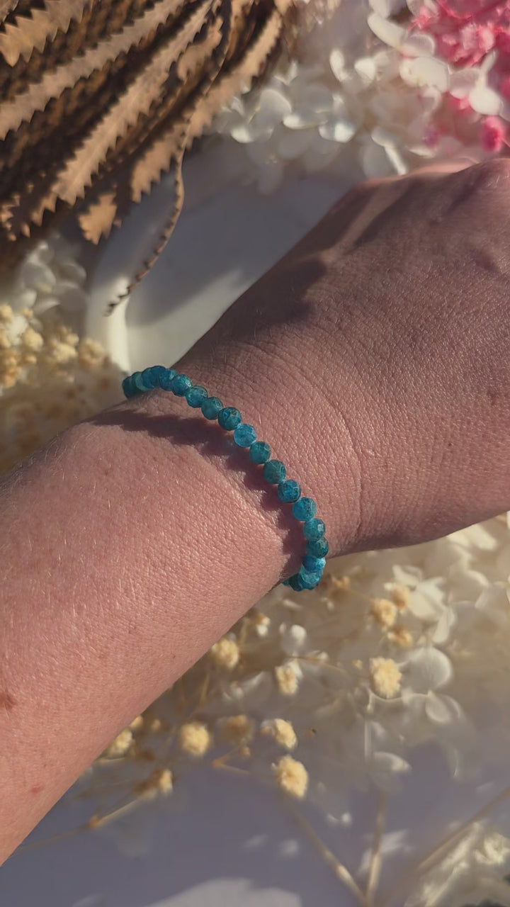 Blue Apatite Faceted Bracelet - 4mm