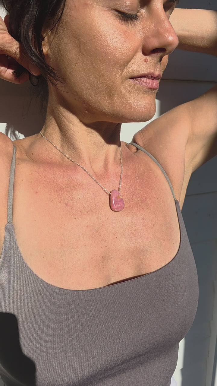 Pink Opal Tumbled Pendant