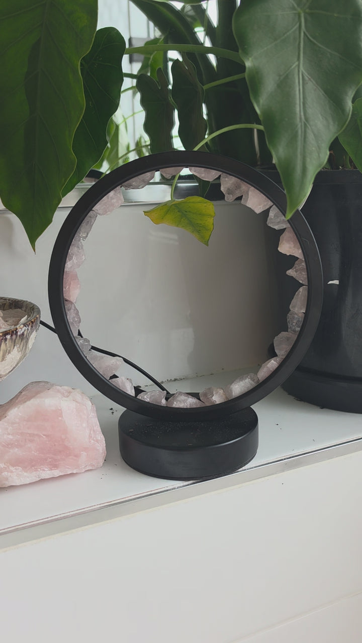 Rose Quartz Halo Lamp