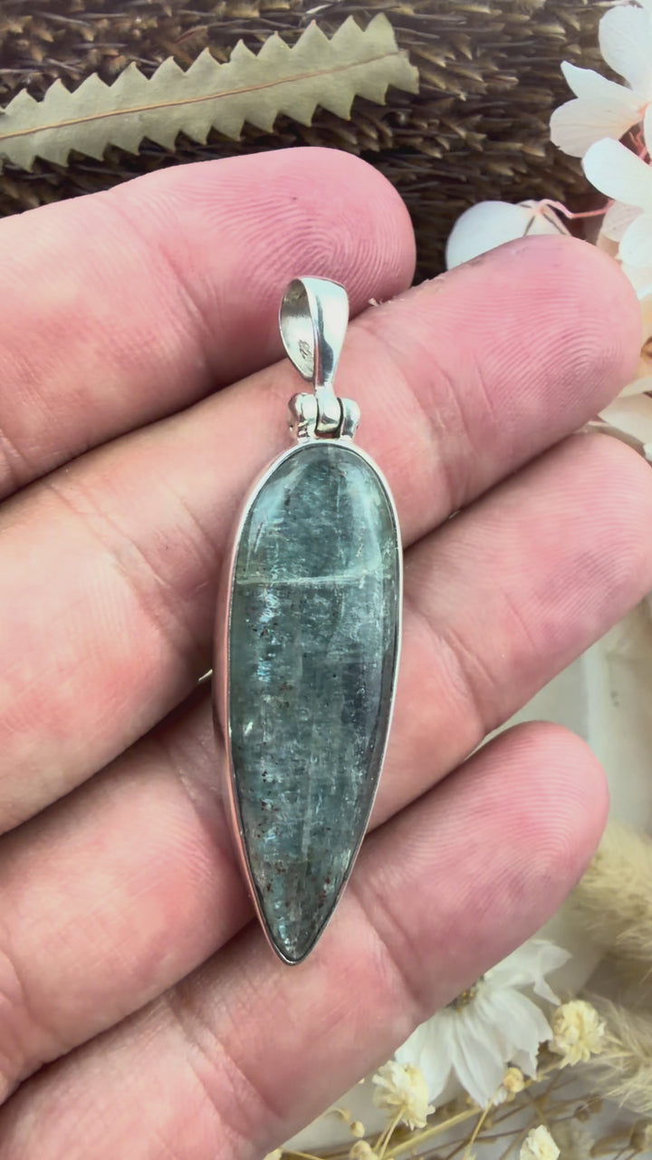 Blue Kyanite Silver Pendant
