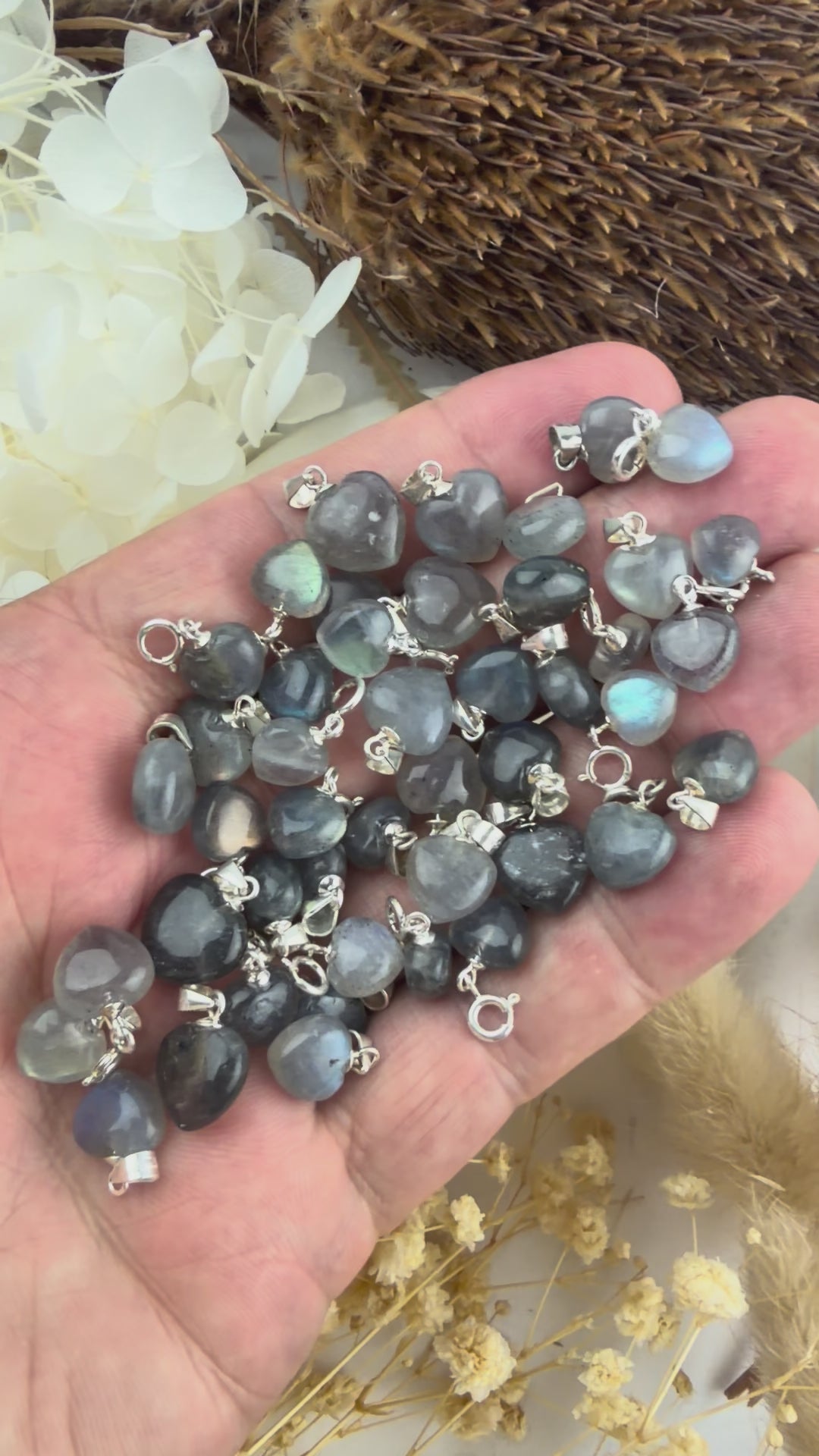 Labradorite Heart Silver Pendant