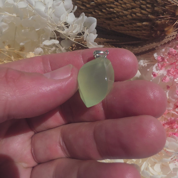 Jade Tear Drop Silver Pendant