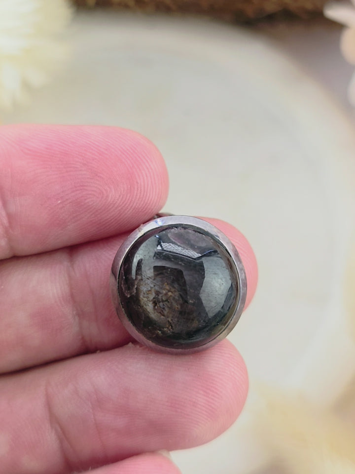 Star Ruby Silver Ring - Size 8