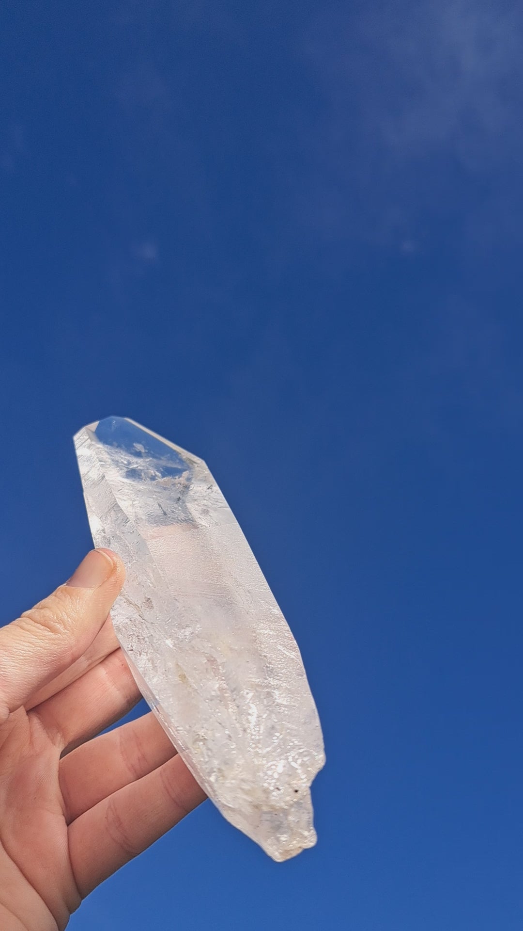 Lemurian Seed Laser Double Terminator Twin Quartz In Metal Stand