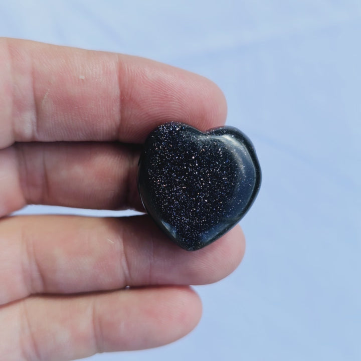 Blue Goldstone Heart Pendant