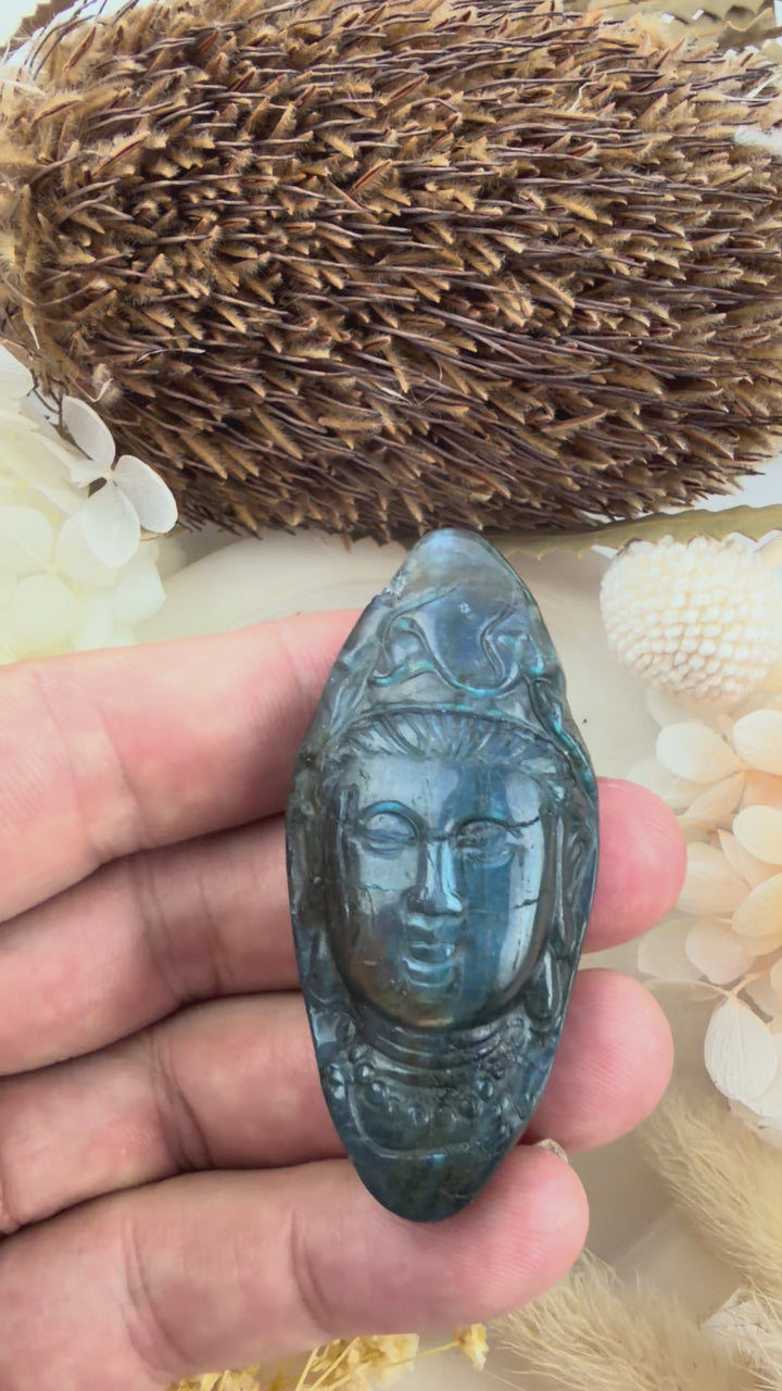 Labradorite Kwan Yin Pendant