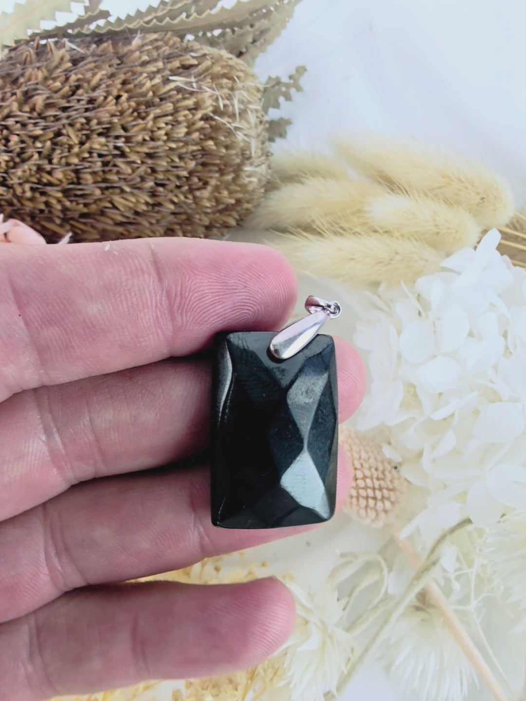 Shungite Faceted Pendant
