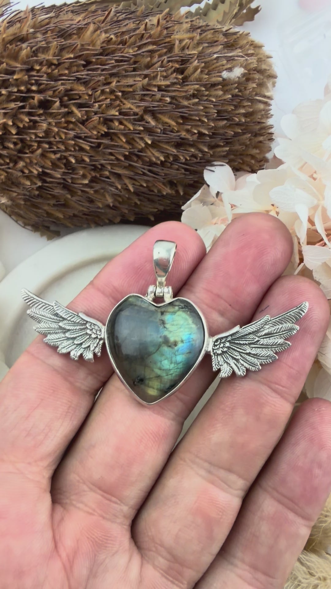 Labradorite Heart Anahata Pendant