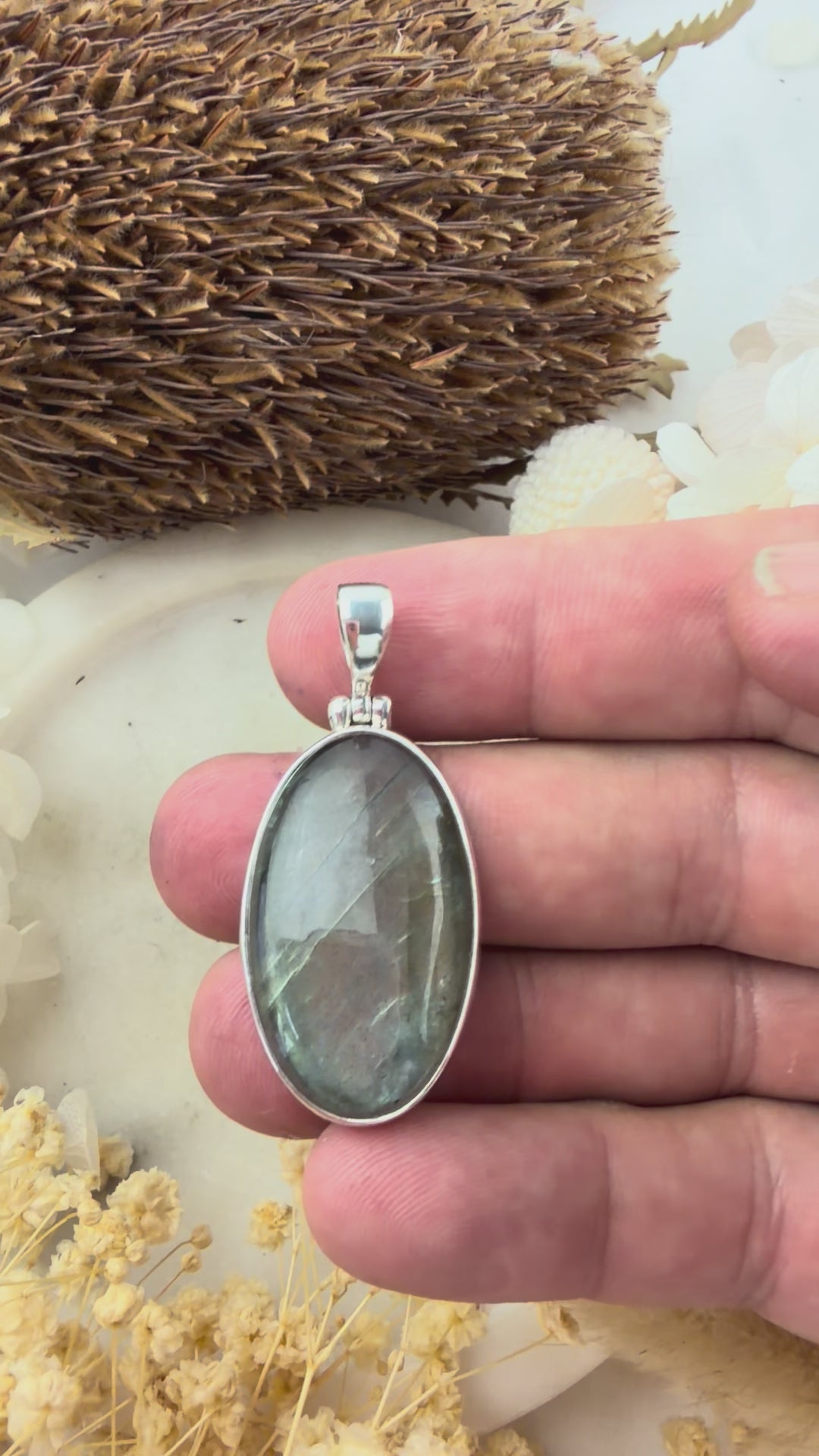 Labradorite Silver Pendant