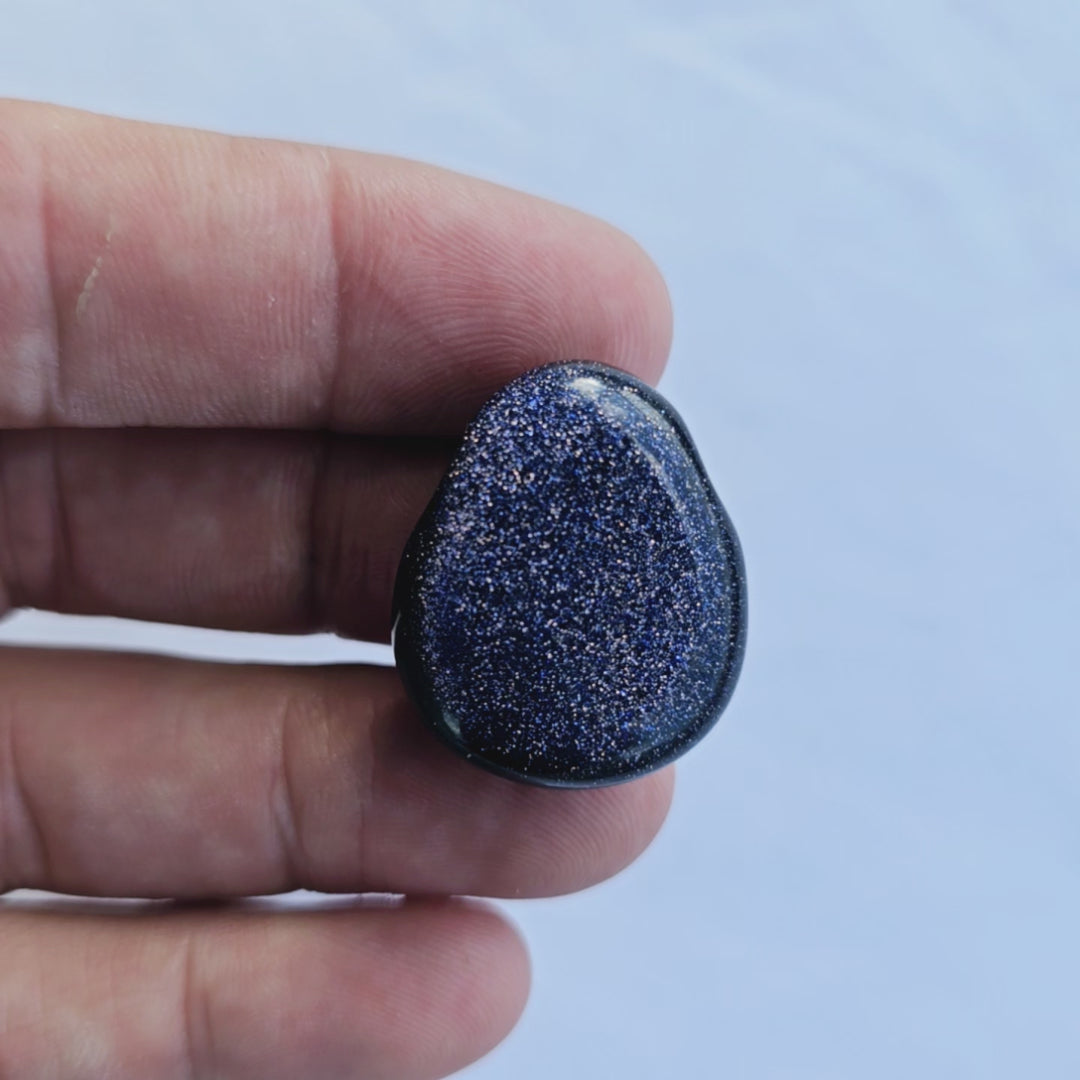 Blue Goldstone Tumbled Pendant