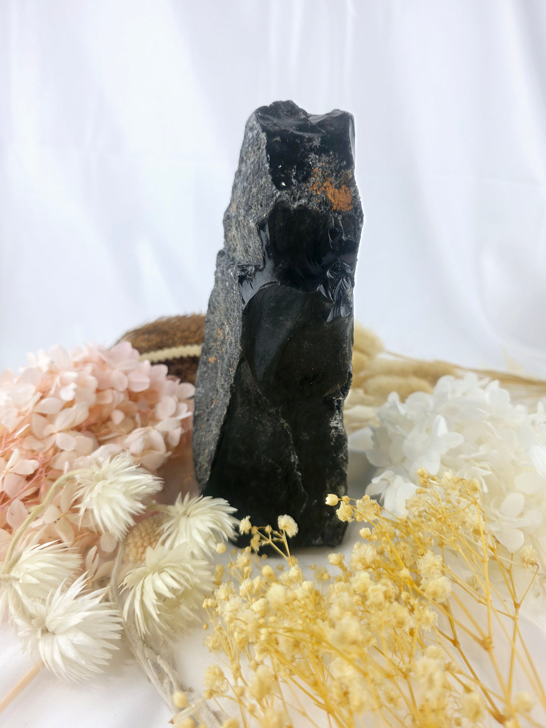Silver Sheen Obsidian Raw With Cut Base