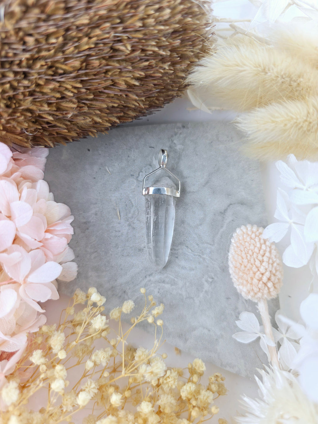 Lemurian Quartz Silver Pendant