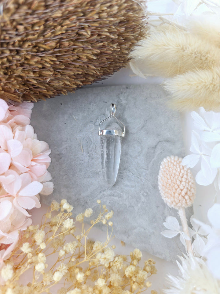 Lemurian Quartz Silver Pendant