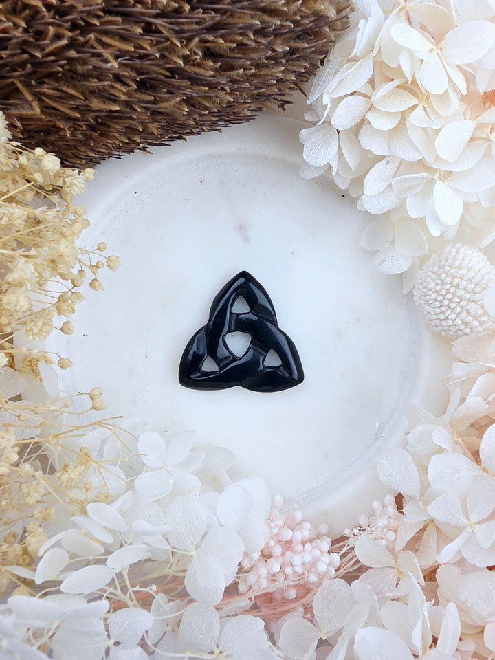 Obsidian Trinity Celtic Knot Pendant