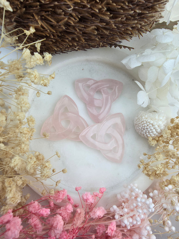 Rose Quartz Trinity Celtic Knot Pendant