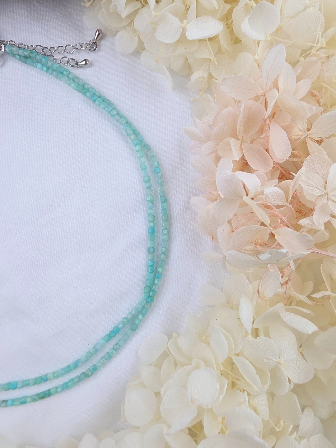 Amazonite Faceted Silver Necklace — Enough As You Are