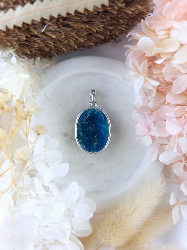 Blue Apatite Silver Necklace