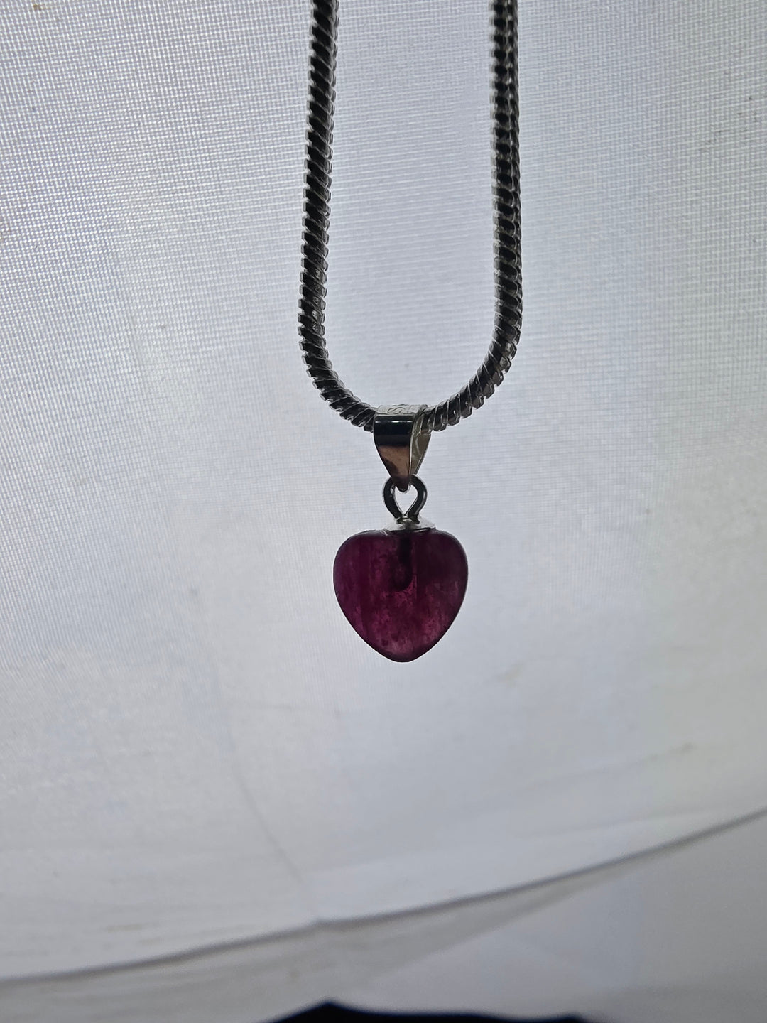 Pink Tourmaline Heart Silver Pendant — Worthy of Love
