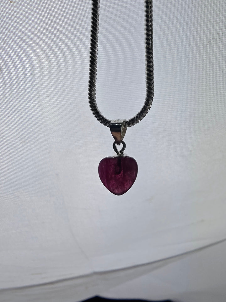 Pink Tourmaline Heart Silver Pendant — Worthy of Love