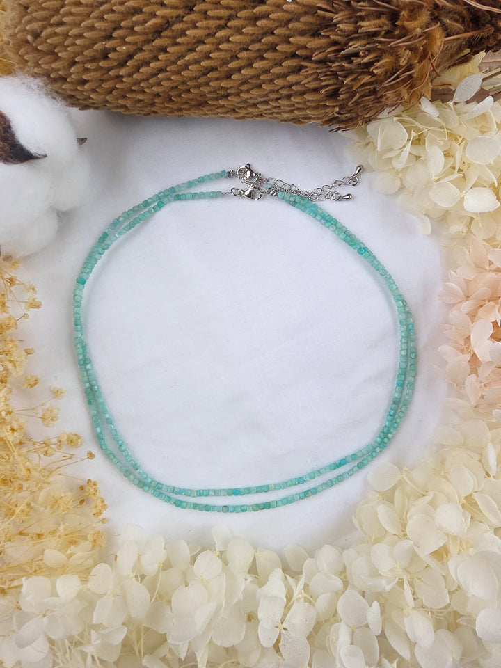 Amazonite Faceted Silver Necklace — Enough As You Are