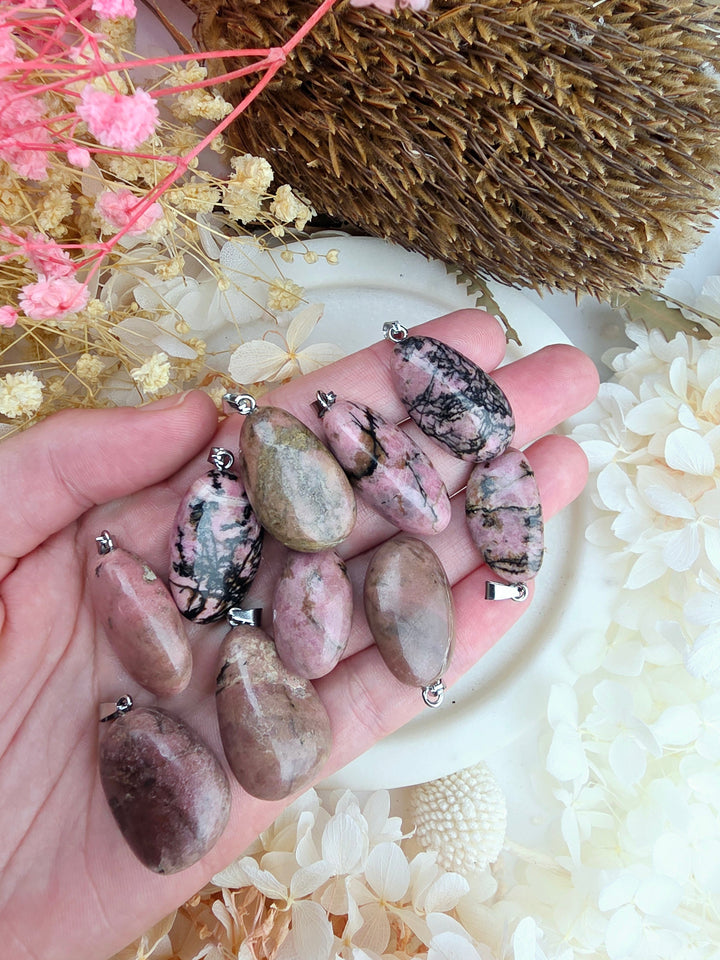 Rhodonite Tumbled Pendant