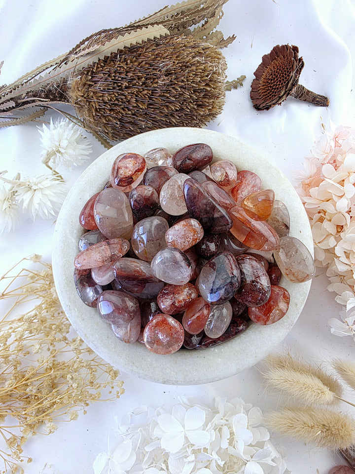 Hematoid Quartz (Fire Quartz) Tumbled Stone