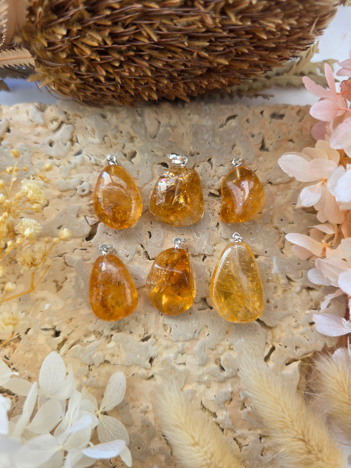 Citrine Tumbled Pendant