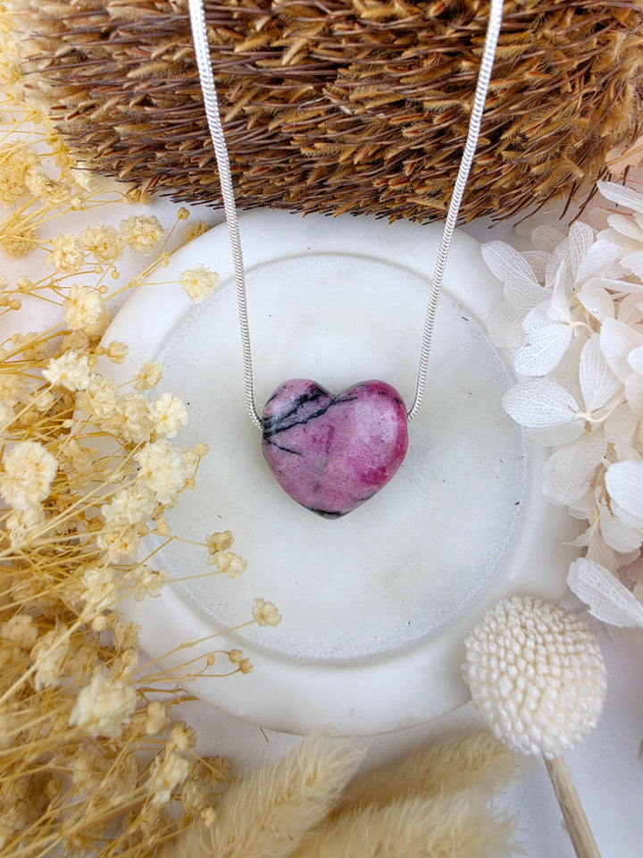 Rhodonite Heart Pendant - Free To Heal