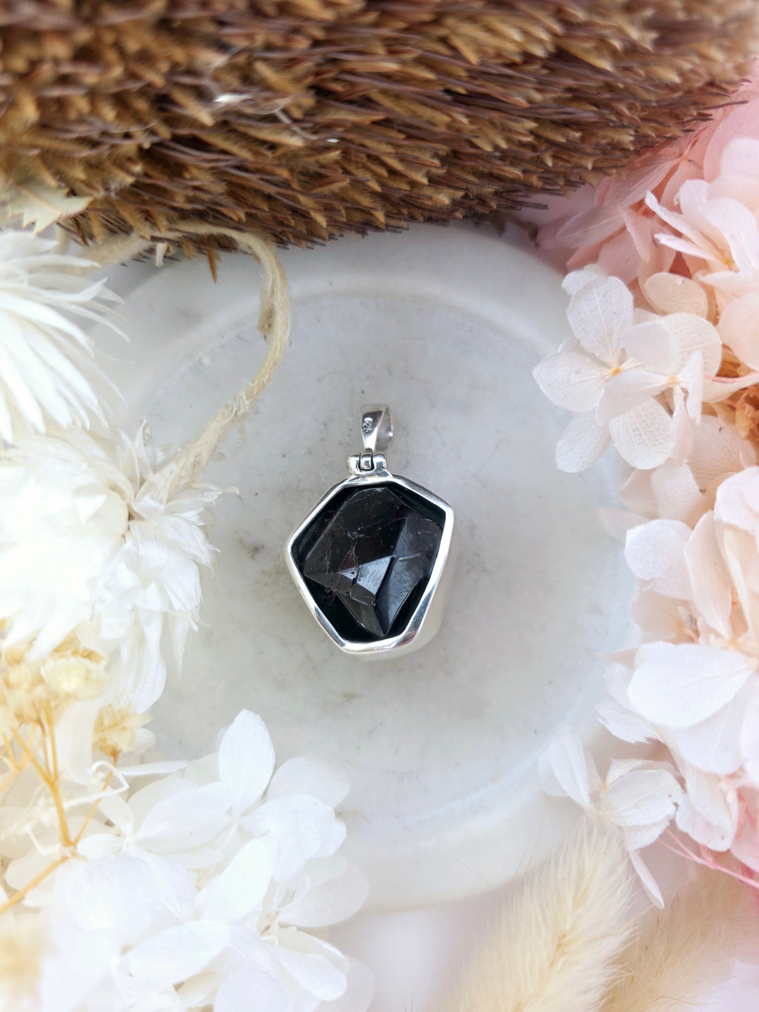 Garnet Silver Pendant