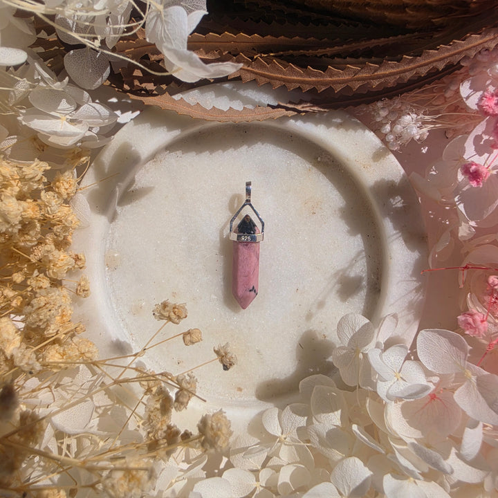 Rhodonite Alignment Silver Pendant