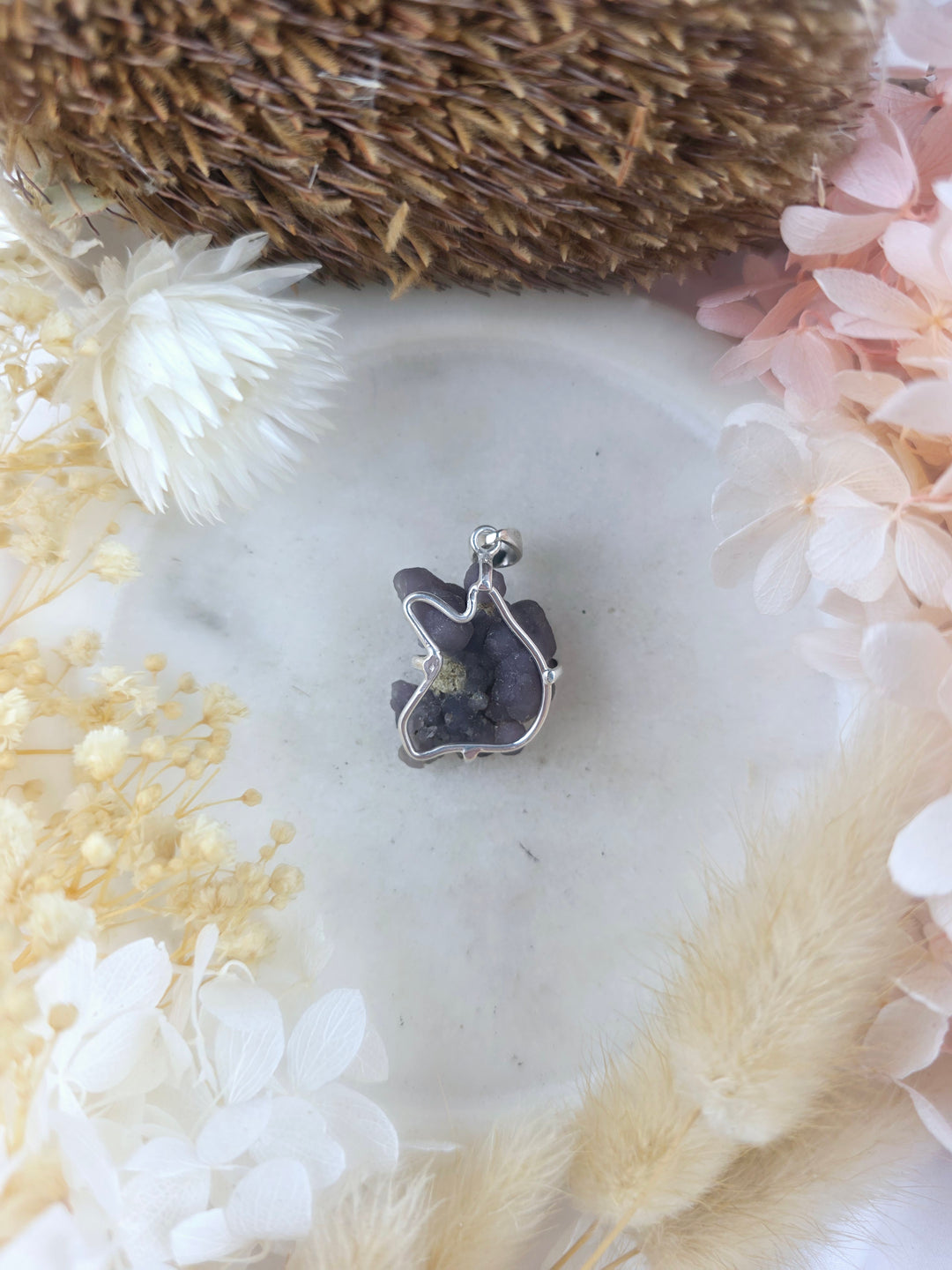 Grape Agate Silver Pendant