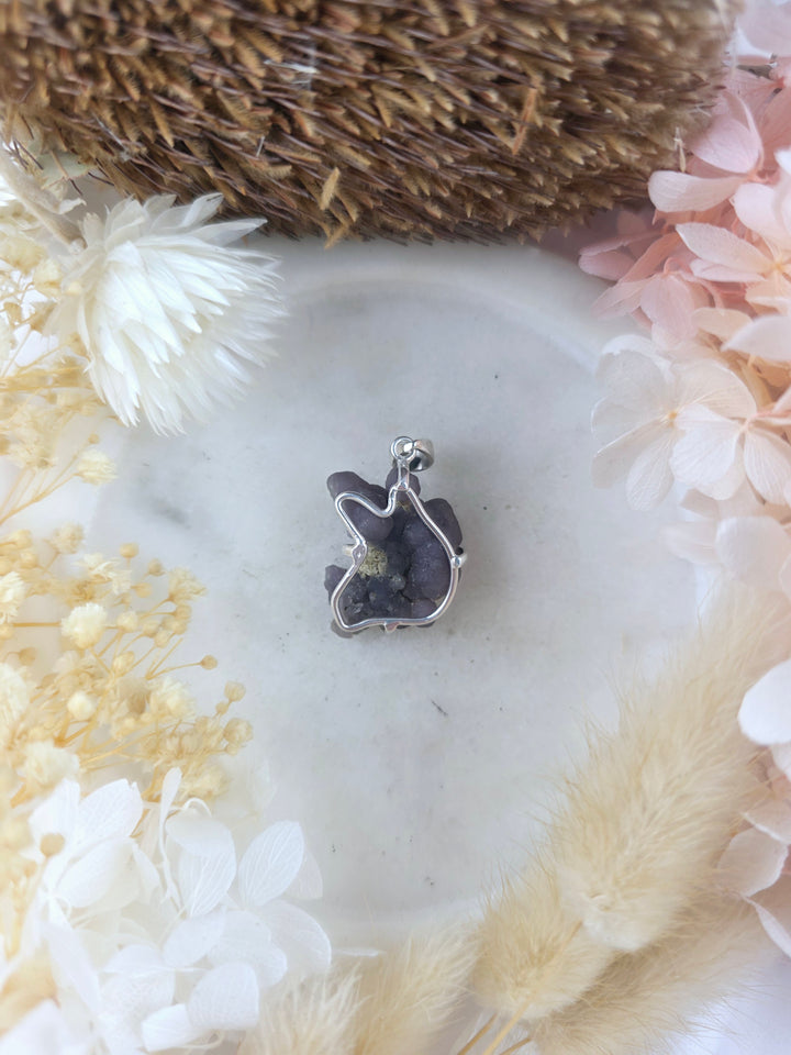 Grape Agate Silver Pendant