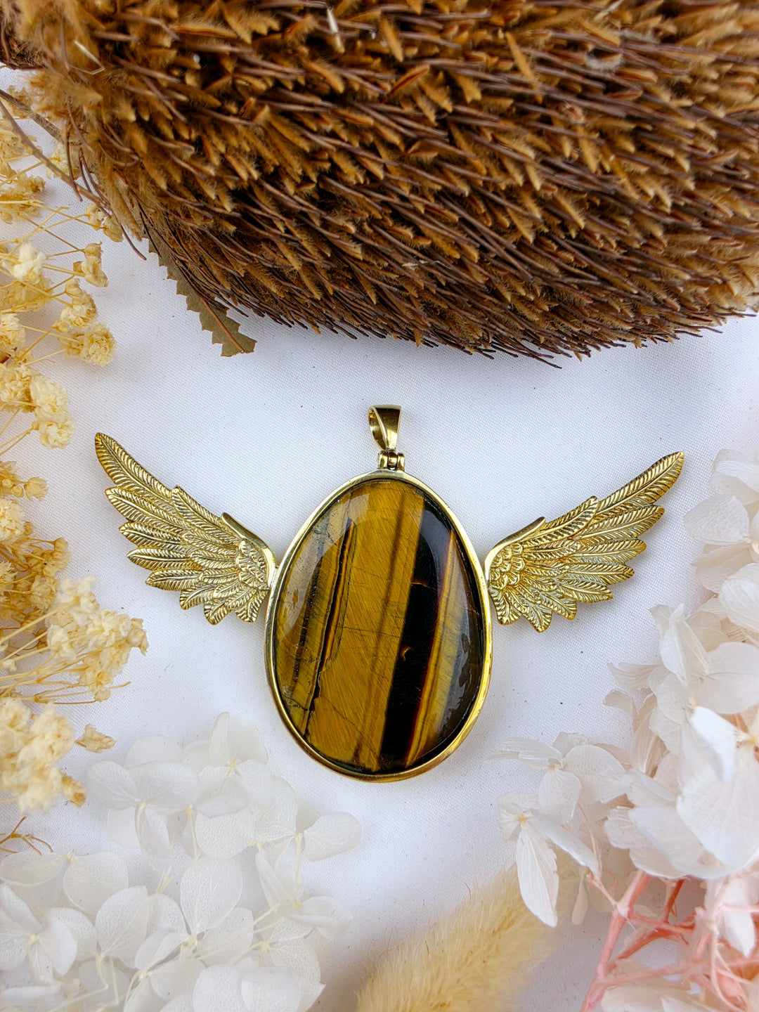Tigers Eye Queen Anahata Brass Pendant